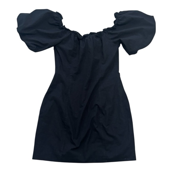 I.AM.GIA Black Mini Lace Up Puff Sleeve Off Shoulder Dress Sz M Party Club Ayla - Picture 9 of 12